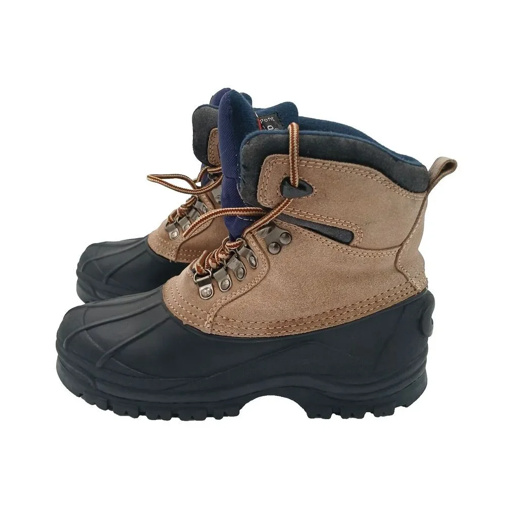 Itasca Ice Breaker Buff Tan Black Snow Winter Boots Leather Lace Up Women Size 7